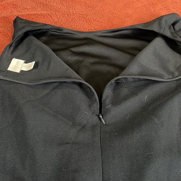 Never worn black below the knee dress from CHICOS cold shoulder style - Picture 3 of 4